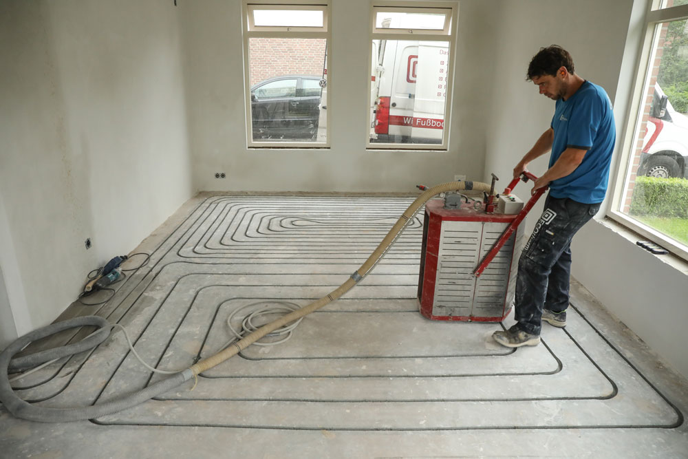 Frezen bestaande vloer Ecotherm Vloerverwarming